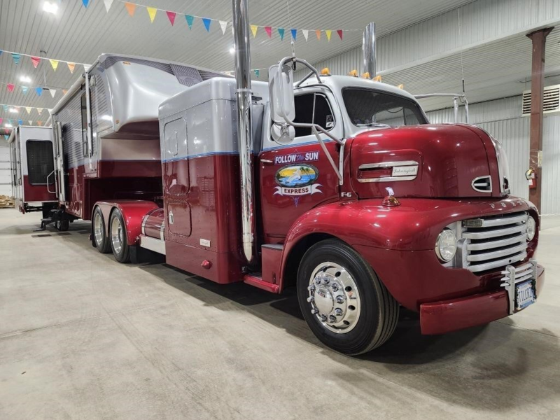 1948 Ford F6 T/A Sleeper Cab Highway Truck photo