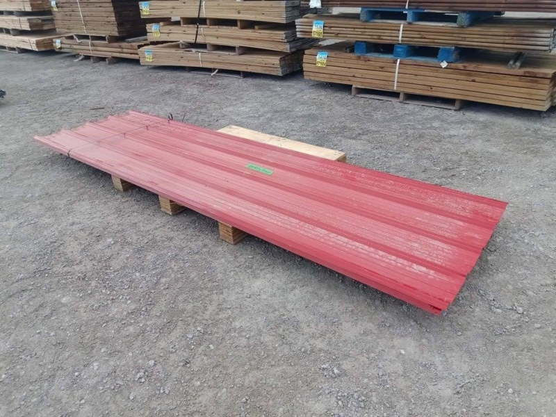 30 Sheets pf Red Steel Siding/Roofing photo